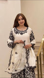 Designer Pure Heavy Faux Georgette With Embroidery Sequence Work Top-Bottom And Dupatta Set