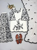 Designer Pure Heavy Faux Georgette With Embroidery Sequence Work Top-Bottom And Dupatta Set