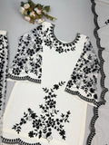Designer Pure Heavy Faux Georgette With Embroidery Sequence Work Top-Bottom And Dupatta Set