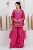 DESIGNER 3 PIECE STYLISH TOP PLAZAA AND DUPATTA WITH BEAUTIFUL EMBROIDERY SEQUENCE WORK