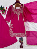 DESIGNER 3 PIECE STYLISH TOP PLAZAA AND DUPATTA WITH BEAUTIFUL EMBROIDERY SEQUENCE WORK