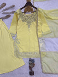 DESIGNER 3 PIECE STYLISH TOP PLAZAA AND DUPATTA WITH BEAUTIFUL EMBROIDERY SEQUENCE WORK