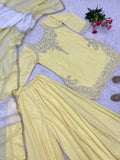3 PIECE STYLISH TOP PLAZO AND DUPATTA WITH BEAUTIFUL EMBROIDERY SEQUENCE WORK
