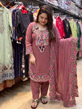 Designer Pure Heavy Georgette With Embroidery Work Top Bottom And Dupatta