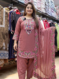Designer Pure Heavy Georgette With Embroidery Work Top Bottom And Dupatta