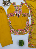 Designer Pure Heavy Georgette With Embroidery Work Top Bottom And Dupatta