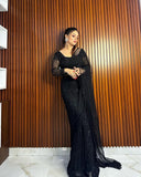 Beautiful Designer Ready To Wear Saree With Havy Net Febric And Sequnce Work