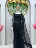 Beautiful Designer Ready To Wear Saree With Havy Net Febric And Sequnce Work