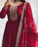 Latest Designer Faux Georgette Party Wear Gown And Dupatta Set
