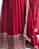 Latest Designer Faux Georgette Party Wear Gown And Dupatta Set