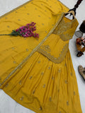 New Designer Party Wear Chinon Silk Top Lehenga And Dupatta Set