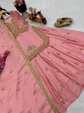 New Designer Party Wear Chinon Silk Top Lehenga And Dupatta Set