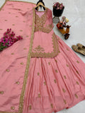 New Designer Party Wear Chinon Silk Top Lehenga And Dupatta Set
