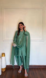 Latest Designer American Silk Top Bottom And Dupatta Set