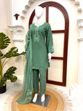 Latest Designer American Silk Top Bottom And Dupatta Set