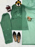 Latest Designer American Silk Top Bottom And Dupatta Set