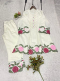 Latest Designer Roman Silk Co-Ord Set With Embrodery Work