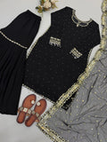 New Designer Collection Heavy Faux Georgette Top-Bottom And Dupatta Set Fully Stitched Ready To Wear
