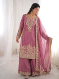 Designer GMY SILK With Heavy Embroidery Coding Sequence Work Top-Bottom And Dupatta Set