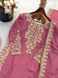 Designer GMY SILK With Heavy Embroidery Coding Sequence Work Top-Bottom And Dupatta Set