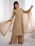 Designer GMY SILK With Heavy Embroidery Coding Sequence Work Top-Bottom And Dupatta Set