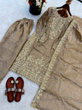 Designer GMY SILK With Heavy Embroidery Coding Sequence Work Top-Bottom And Dupatta Set
