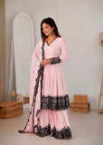 Premium Faux Georgette with Soft Micro Inner Lining & Embroidery Thread Detailing Work Salwar Kameez
