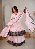 Premium Faux Georgette with Soft Micro Inner Lining & Embroidery Thread Detailing Work Salwar Kameez
