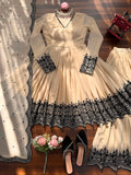 Premium Faux Georgette with Soft Micro Inner Lining & Embroidery Thread Detailing Work Salwar Kameez