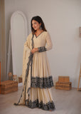 Premium Faux Georgette with Soft Micro Inner Lining & Embroidery Thread Detailing Work Salwar Kameez