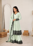 Premium Faux Georgette with Soft Micro Inner Lining & Embroidery Thread Detailing Work Salwar Kameez