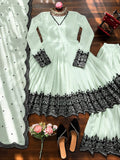 Premium Faux Georgette with Soft Micro Inner Lining & Embroidery Thread Detailing Work Salwar Kameez