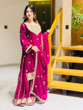New Designer Party  Fox Georgette Sharara Suit And Dupatta Set