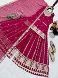 New Designer Party  Fox Georgette Sharara Suit And Dupatta Set