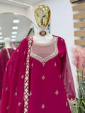 New Designer Party  Fox Georgette Sharara Suit And Dupatta Set