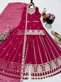 New Designer Party  Fox Georgette Sharara Suit And Dupatta Set