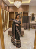 Premium Chinon Silk Beautiful Latest Real Mirror Work Saree