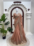 Designer Tibby Silk Stunning Saree With Intricate Thred With Sequnce Work