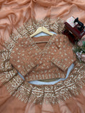Designer Tibby Silk Stunning Saree With Intricate Thred With Sequnce Work