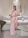 Heavy Roman Glass Silk Material With Multi Embroidery And Bids Moti Work Salwar Kameez
