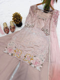 Heavy Roman Glass Silk Material With Multi Embroidery And Bids Moti Work Salwar Kameez