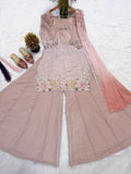 Heavy Roman Glass Silk Material With Multi Embroidery And Bids Moti Work Salwar Kameez