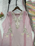 DESIGNER STAR GEORGETTE BEAUTIFUL SEQUENCE EMBROIDERED WORK TOP  PLAZZO WITH DUPATTA