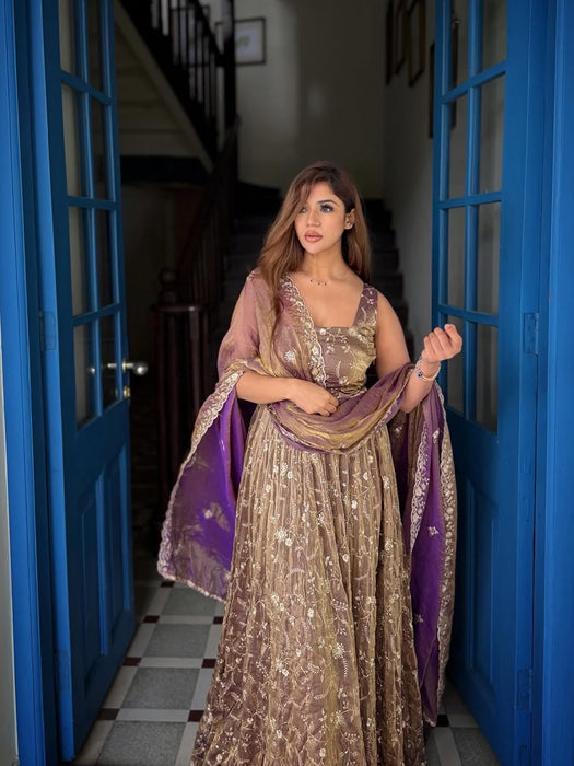 Pure Fendy Silk With Embroidery Sequence Work Beautiful Salwar Kameez