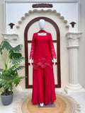Latest Designer Fendy Silk Top Plazzo And Dupatta Set