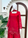 Latest Designer Fendy Silk Top Plazzo And Dupatta Set