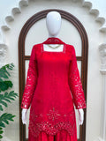 Latest Designer Fendy Silk Top Plazzo And Dupatta Set