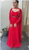 Designer Pure Fox Georgette Party Wear Gown Bottom And Dupatta Set