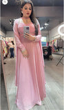 Designer Pure Fox Georgette Party Wear Gown Bottom And Dupatta Set