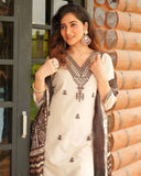 Beautiful Embroidery work Suit Sets in Pure Lilan Suit Set Top pent